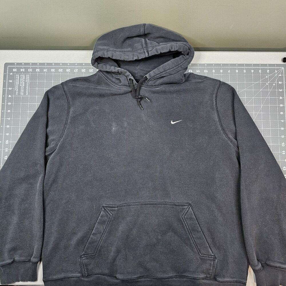 Nike Hoodie Mens XXL Black Essential y2k Skater Streetwear Baggy Sportswear 90s
